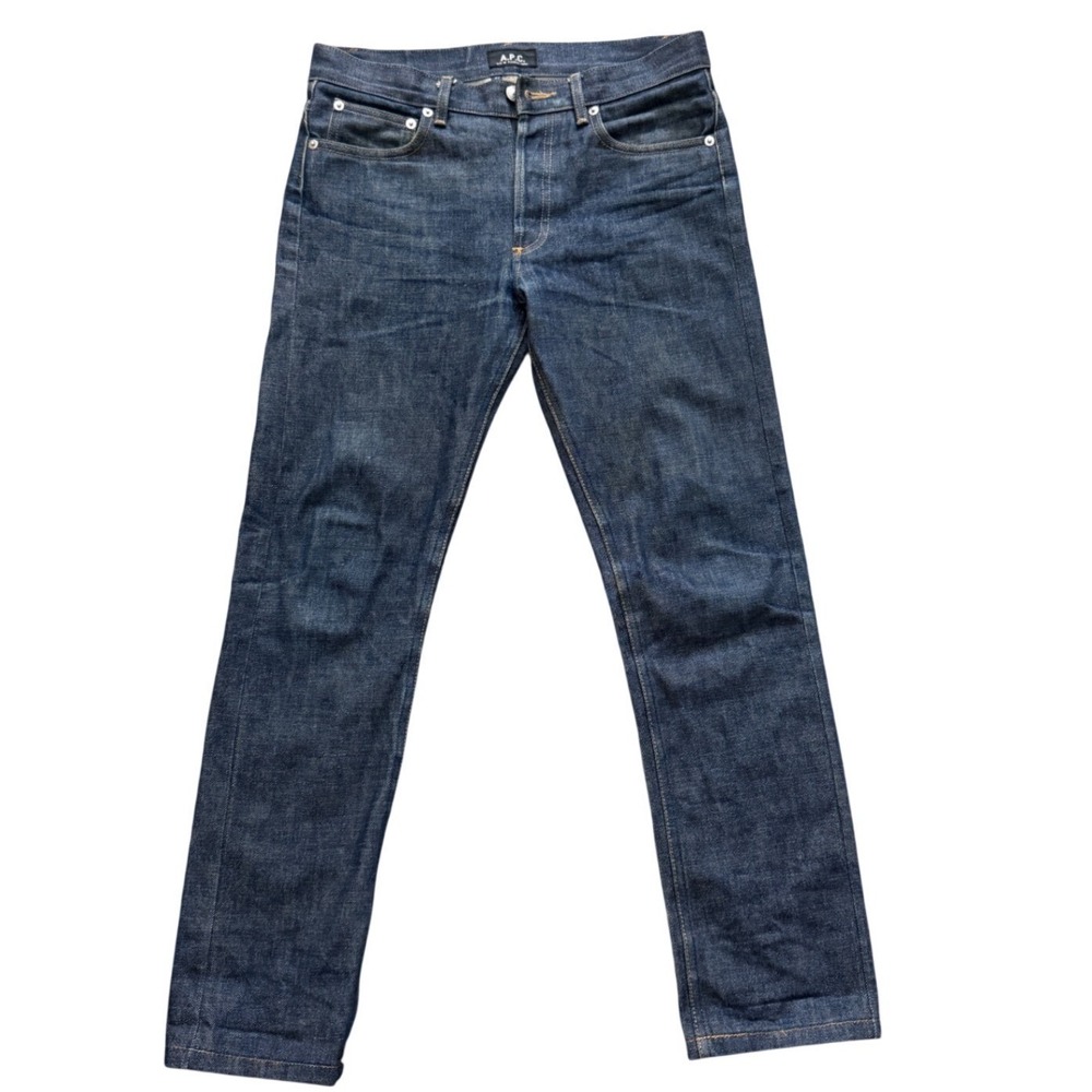APC Petit Standard Jeans Dark Indigo Raw Denim Slim Straight Leg Size 27